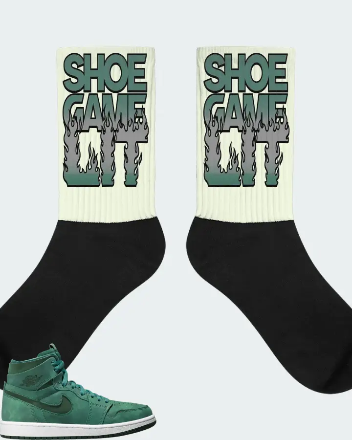Jordan 1 High Zoom Air CMFT Sneaker Matching Citron Socks - Shoe Game Lit Refreshed