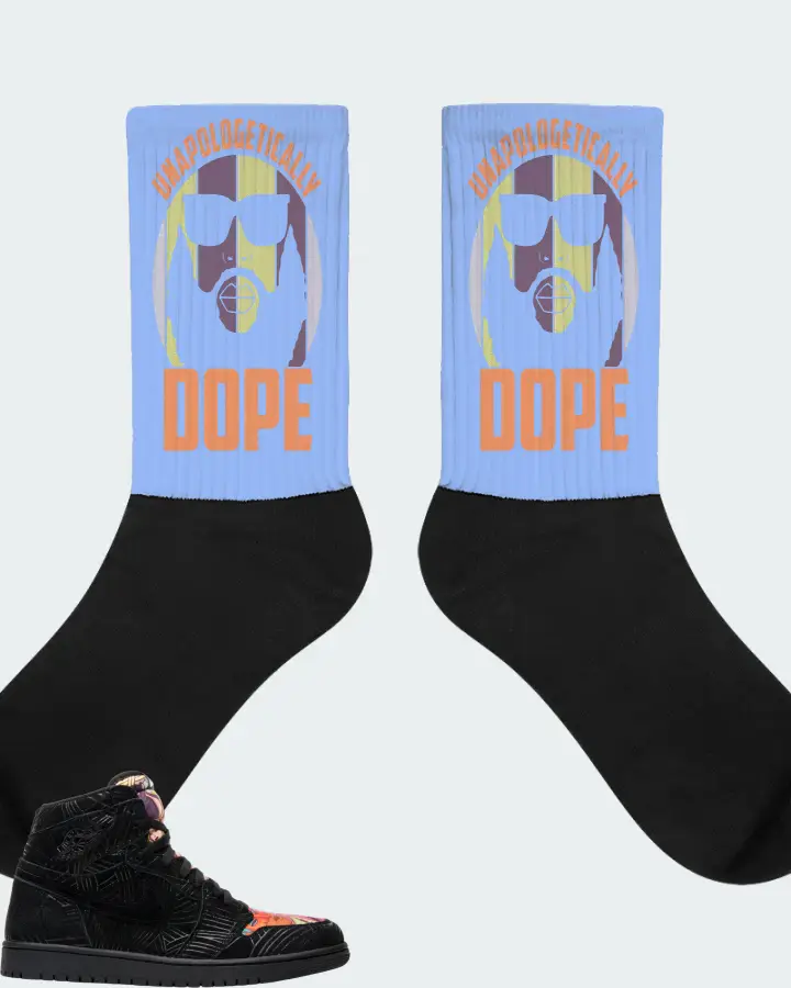 Jordan 1 Retro High Sneaker Matching Carolina Blue Socks - UNAPOLOGETICALLY DOPE Man