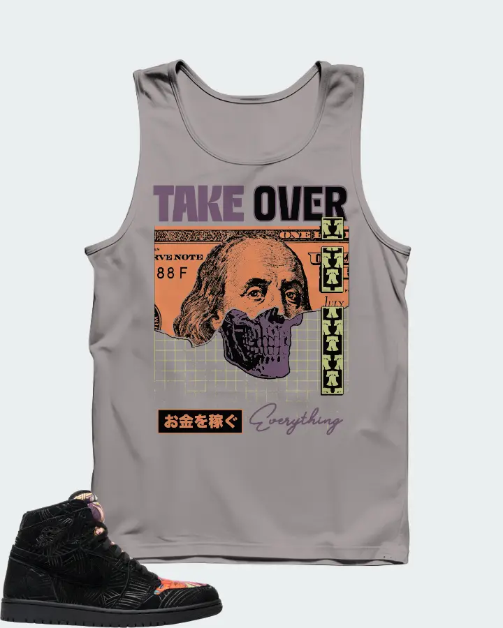 Jordan 1 Retro High Sneaker Matching Grey Tank Top - Take Over