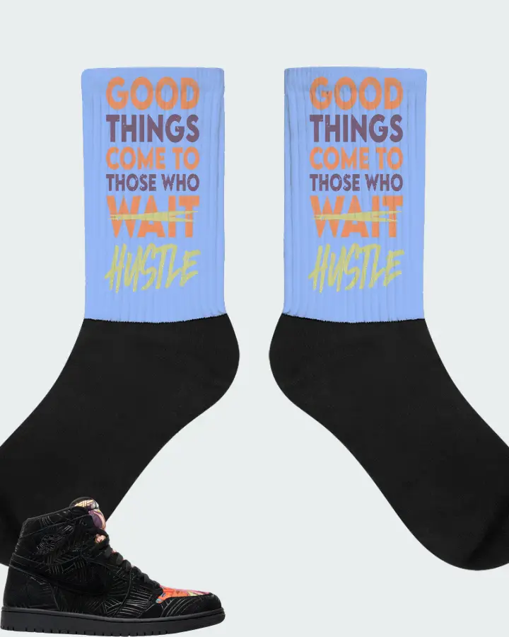 Jordan 1 Retro High Sneaker Matching Carolina Blue Socks - Good Things Come