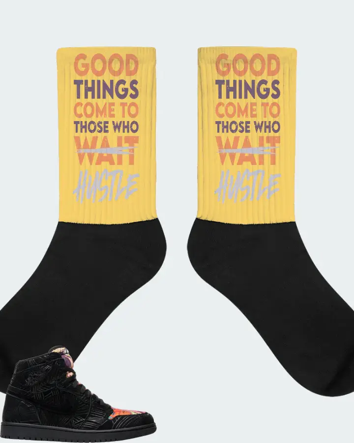 Jordan 1 Retro High Sneaker Matching Yellow Socks - Good Things Come