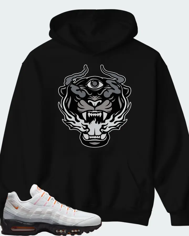 Nike Air Max 95 Wolf Grey Safety Orange Matching Hoodie