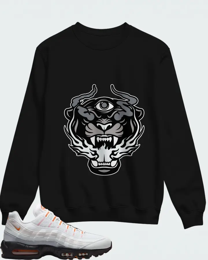Nike Air Max 95 Wolf Grey Safety Orange Matching Sweatshirt