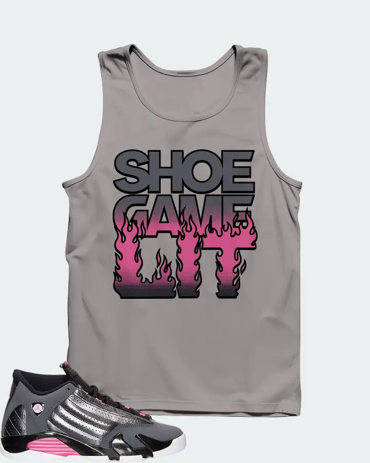 Jordan 14 Retro Sneaker Matching Grey Tank Top - Shoe Game Lit Refreshed
