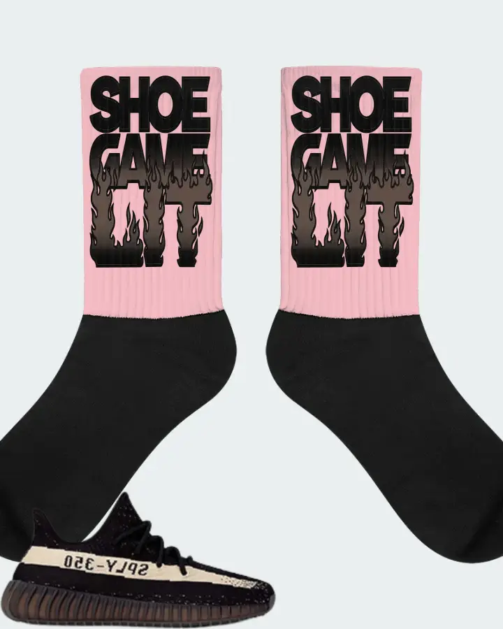 adidas Yeezy Boost 350 V2 Sneaker Matching Pink Socks - Shoe Game Lit Refreshed