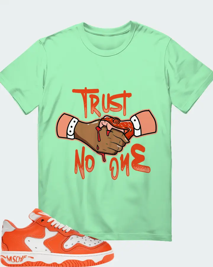 MSCHF Super Normal 2 Sneaker Matching Fresh Mint T-Shirt - Trust No One
