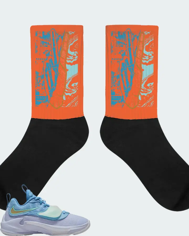 Nike Zoom Freak 3 Sneaker Matching Orange Socks - Peace of mind