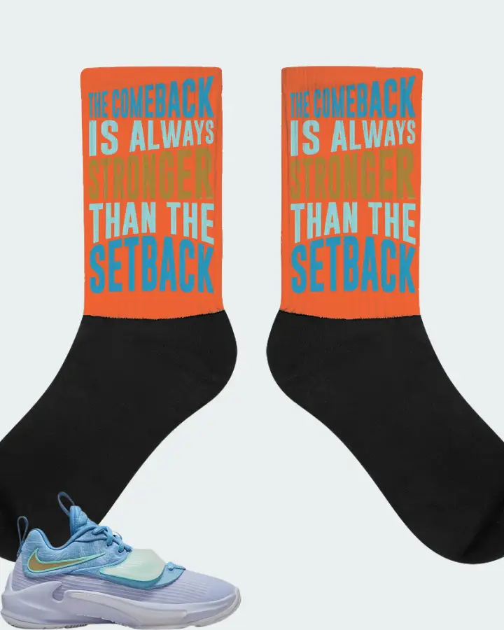 Nike Zoom Freak 3 Sneaker Matching Orange Socks - The Comeback