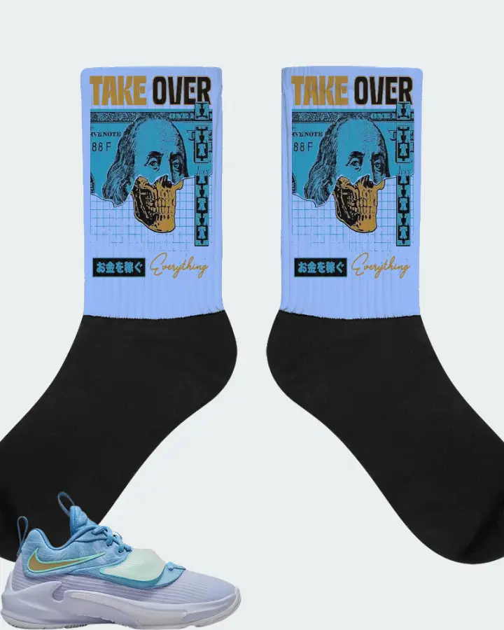 Nike Zoom Freak 3 Sneaker Matching Carolina Blue Socks - Take Over