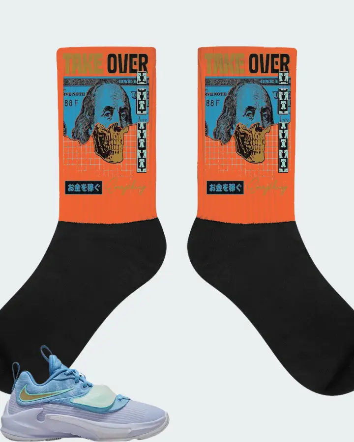 Nike Zoom Freak 3 Sneaker Matching Orange Socks - Take Over
