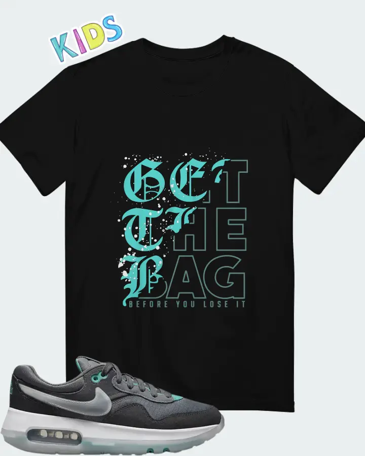 Nike Air Max Motif Cool Grey Washed Teal Matching Kid's T-Shirt