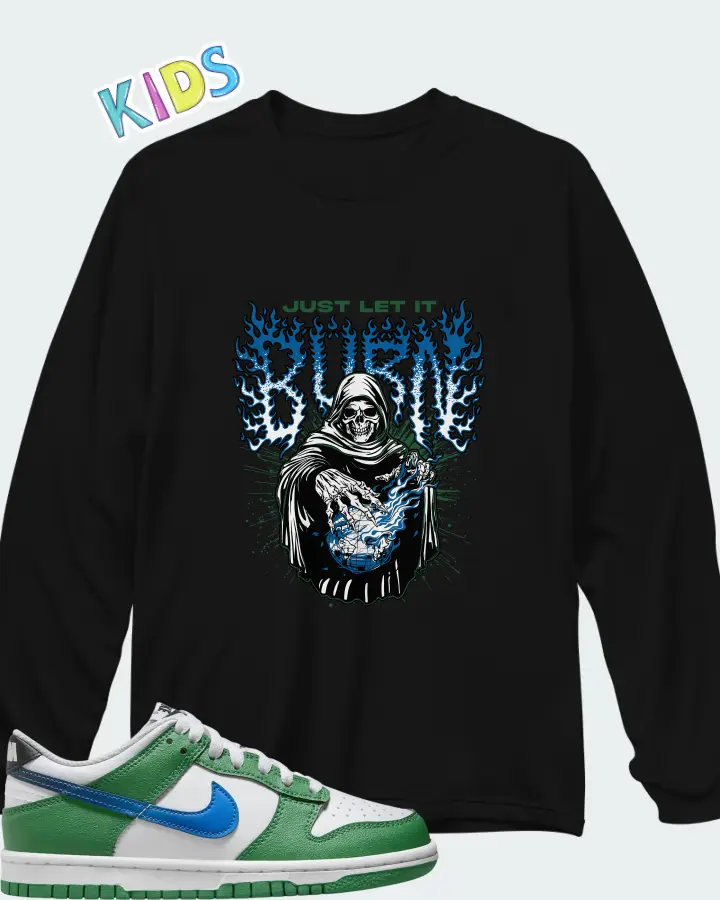Nike Dunk Low GS Malachite Matching Kid's Long Sleeve T-Shirt