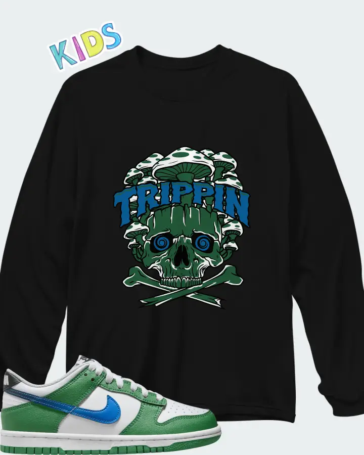 Nike Dunk Low GS Malachite Matching Kid's Long Sleeve T-Shirt