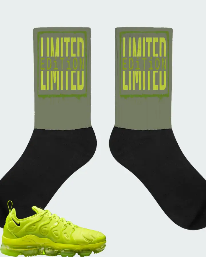 Nike Air VaporMax Plus Tennis Ball (Women's) Sneaker Matching Olive Socks - LIMITED EDITION