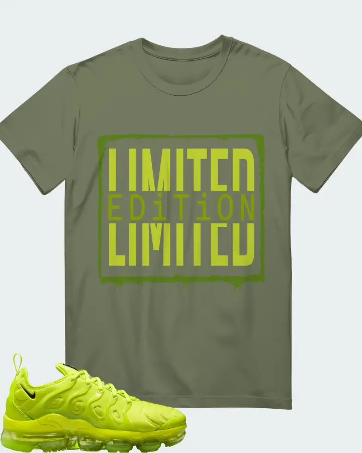 Nike Air VaporMax Plus Tennis Ball (Women's) Sneaker Matching Olive T-Shirt - LIMITED EDITION