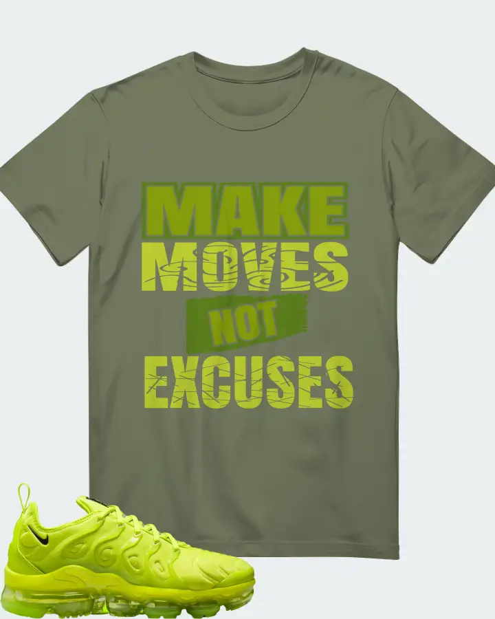 Nike Air VaporMax Plus Tennis Ball (Women's) Sneaker Matching Olive T-Shirt - Make Moves Not Excuses
