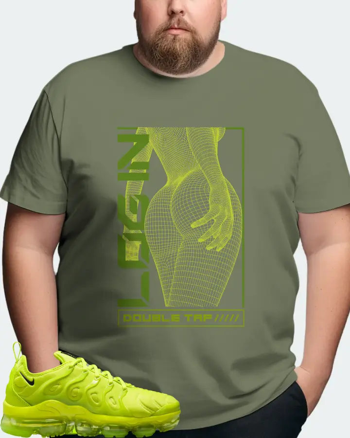 Nike Air VaporMax Plus Tennis Ball (Women's) Sneaker Matching Olive T-Shirt (LOGIN) - View 8