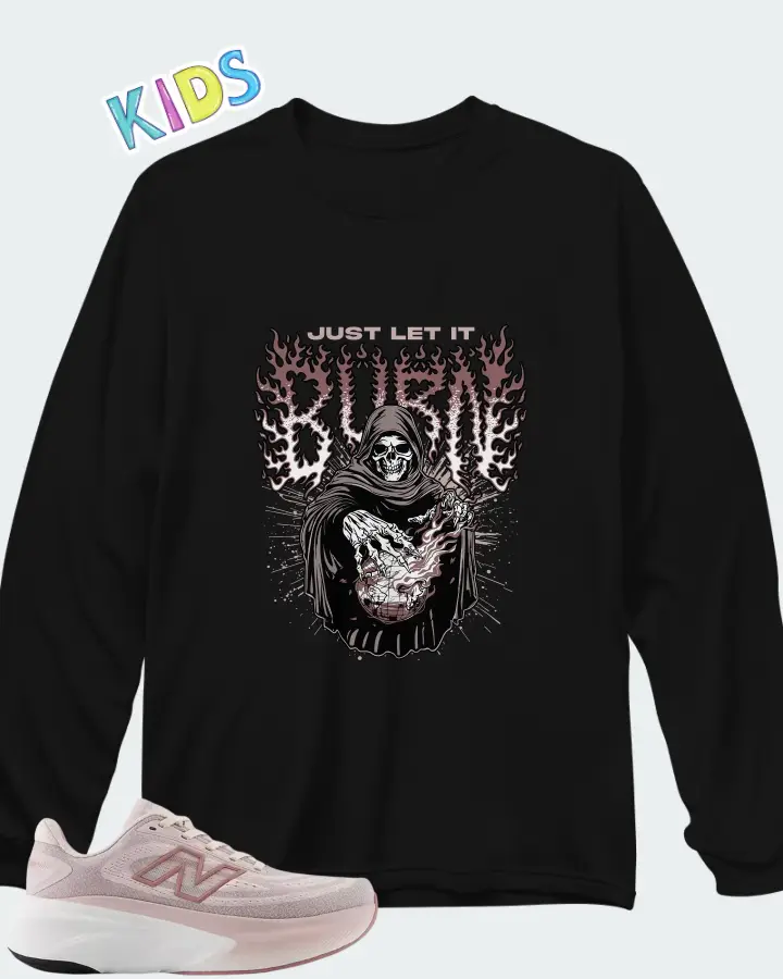 New Balance Fresh Foam X More V6 Stone Pink Matching Kid's Long Sleeve T-Shirt