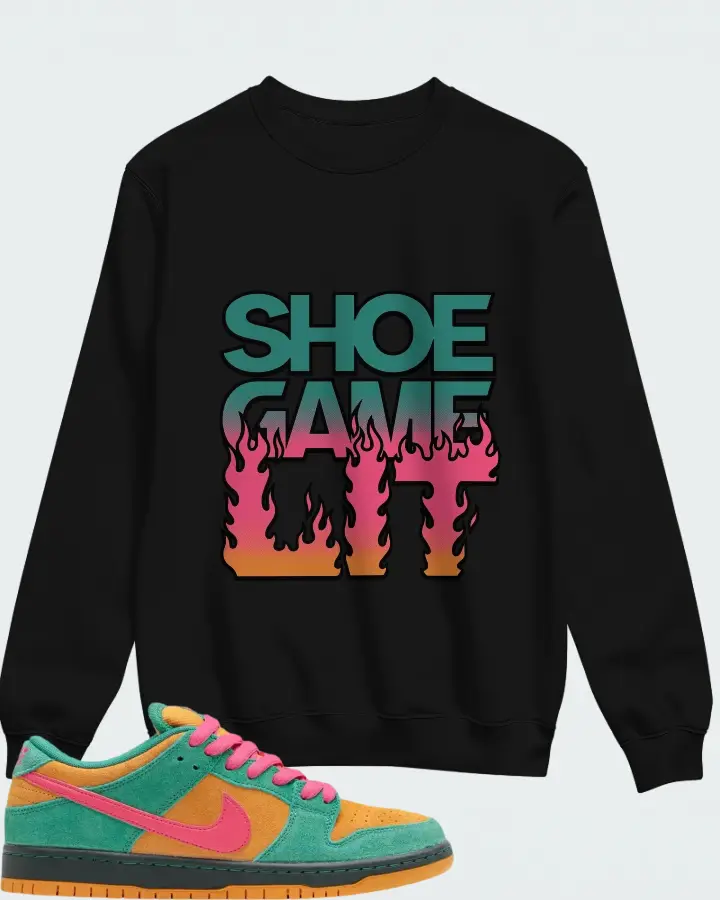 Nike SB Dunk Low Green Noise Watermelon Matching Sweatshirt