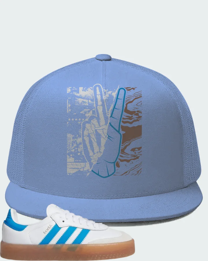 adidas Sambae J White Bright Blue Matching Hat