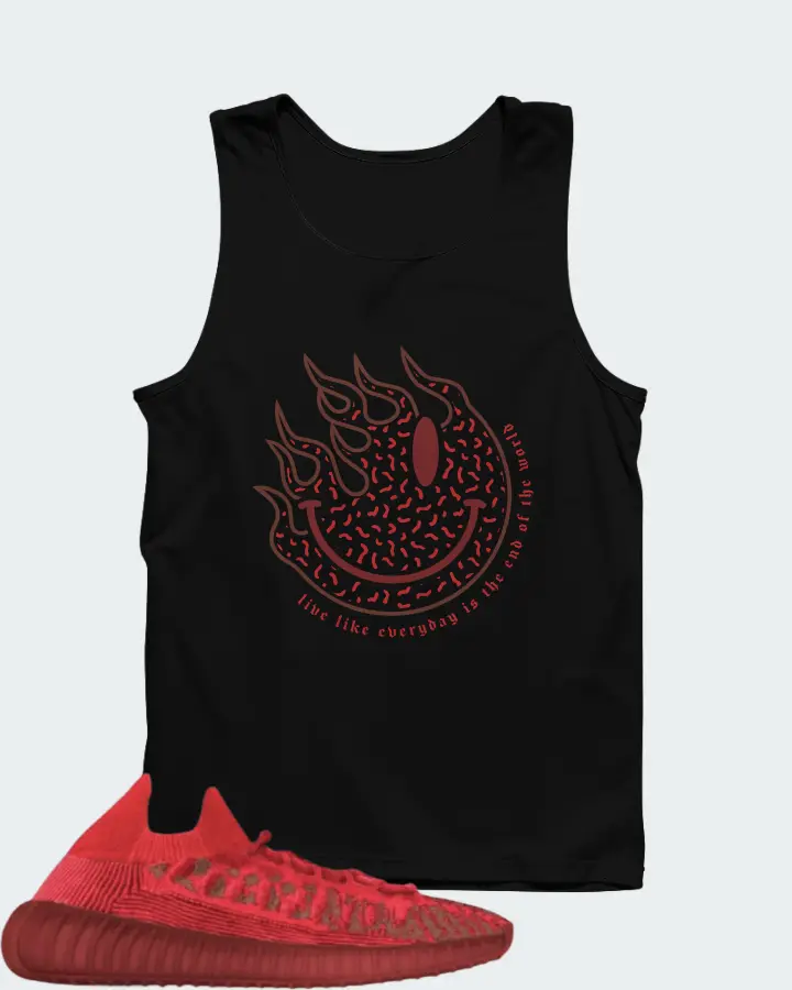 Adidas Yeezy 350 V2 CMPCT Slate Red Matching Tank Top