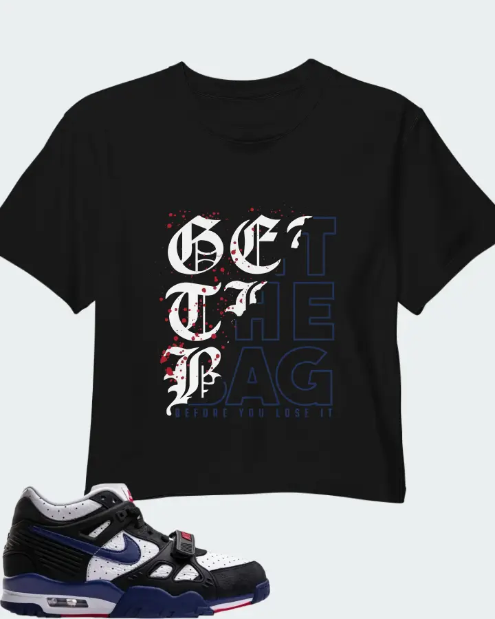 Nike Air Max Trainer 3 Black Deep Royal Blue Matching Crop Top