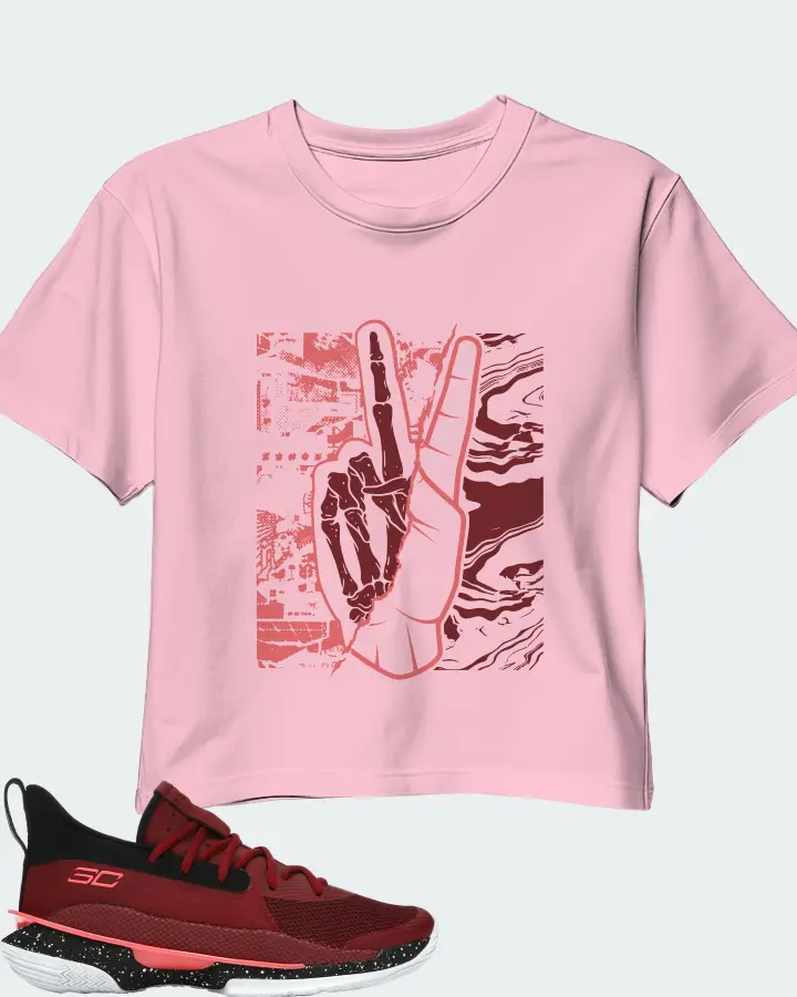Under Armour Curry 7 Sneaker Matching Pink Crop Top - Peace of mind