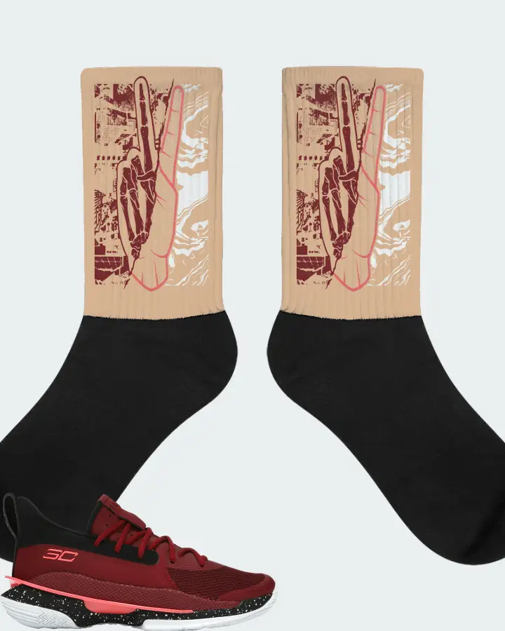 Under Armour Curry 7 Sneaker Matching Cream Socks - Peace of mind