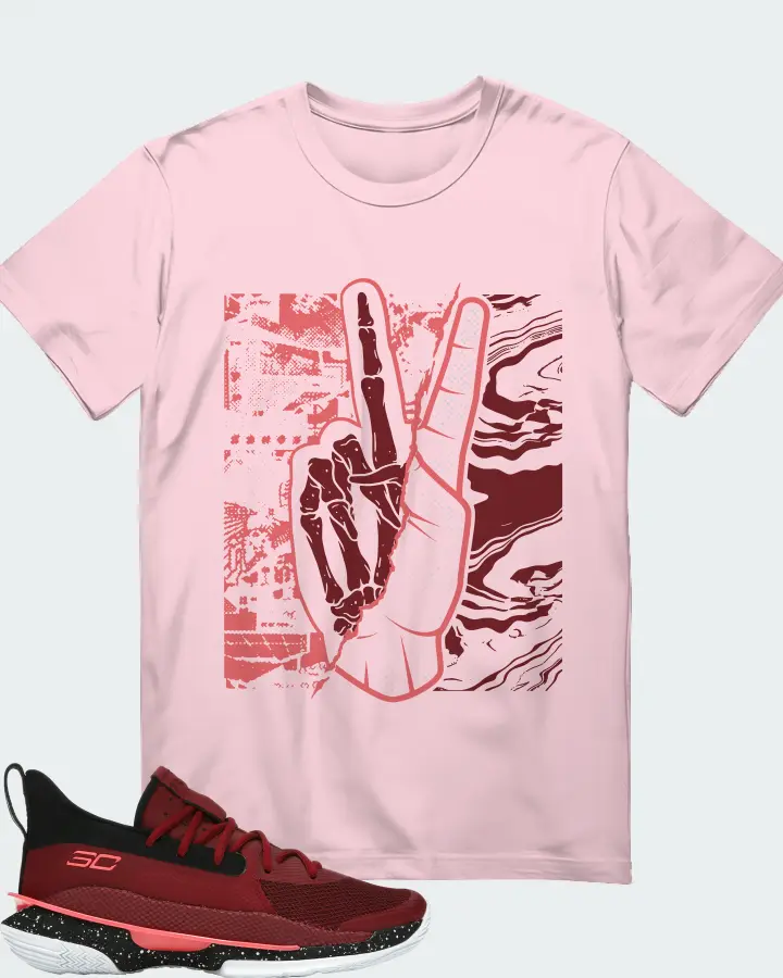 Under Armour Curry 7 Sneaker Matching Soft Pink T-Shirt - Peace of mind