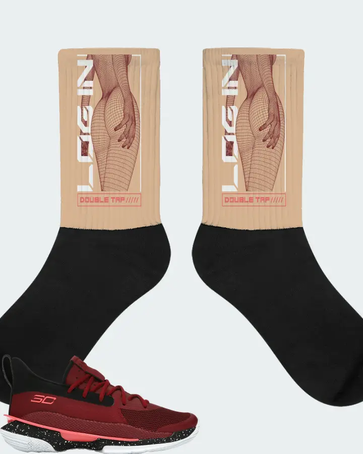 Under Armour Curry 7 Sneaker Matching Cream Socks (LOGIN) - View 1