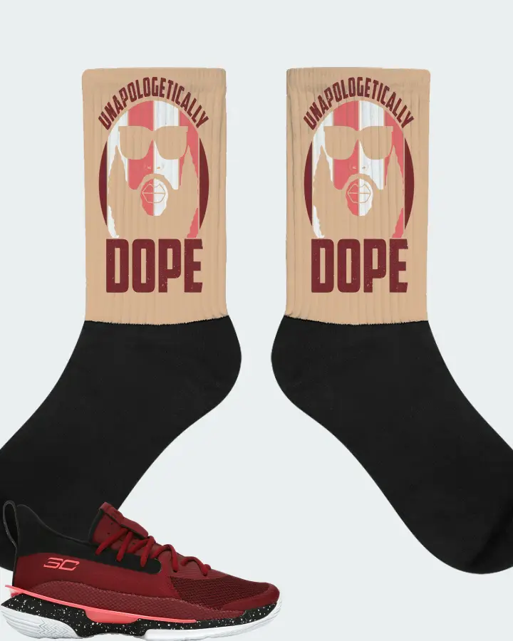 Under Armour Curry 7 Sneaker Matching Cream Socks - UNAPOLOGETICALLY DOPE Man