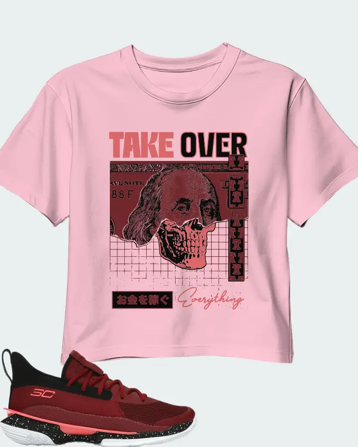Under Armour Curry 7 Sneaker Matching Pink Crop Top - Take Over