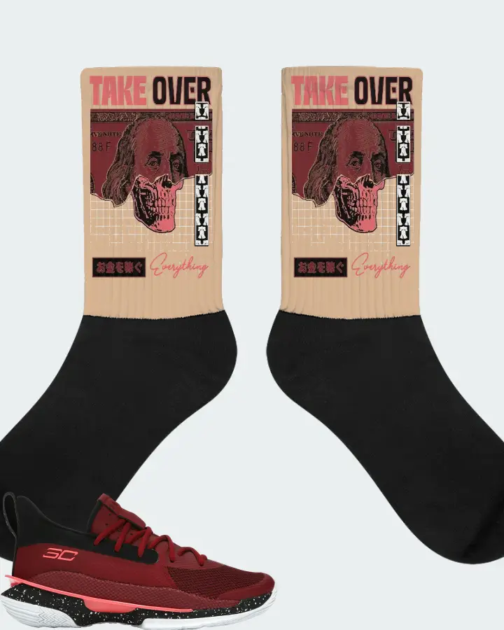 Under Armour Curry 7 Sneaker Matching Cream Socks - Take Over