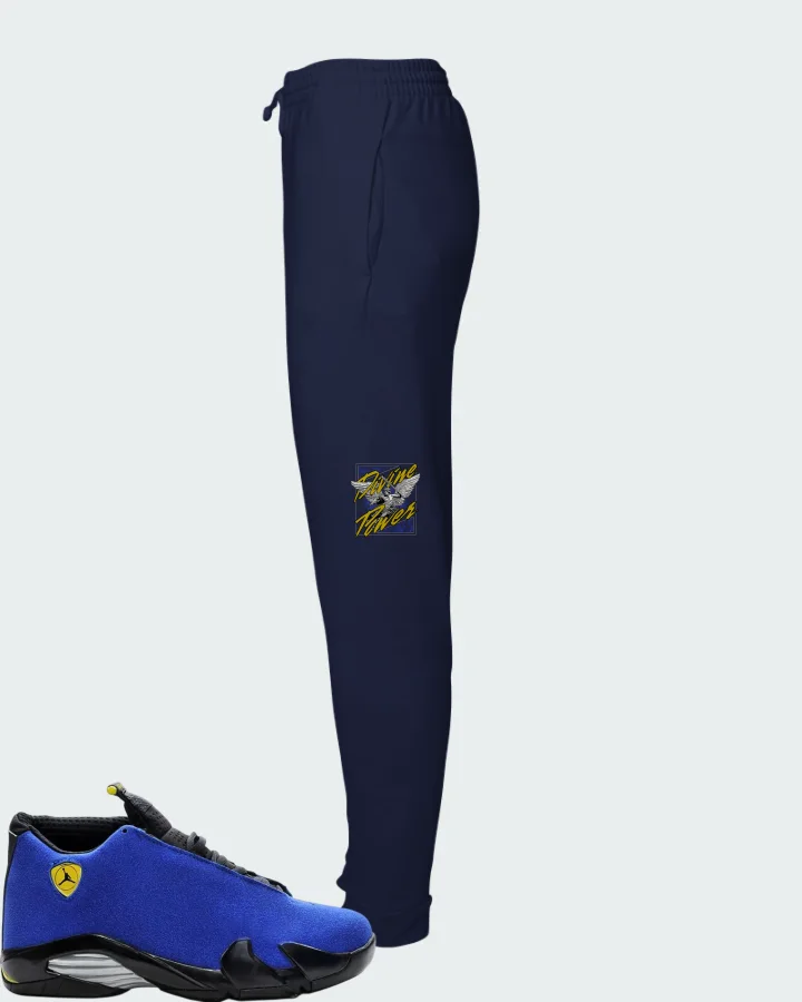 Air Jordan 14 Retro Blue Ferrari Matching Joggers