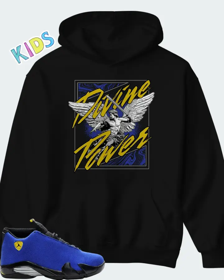 Air Jordan 14 Retro Blue Ferrari Matching Kid's Hoodie