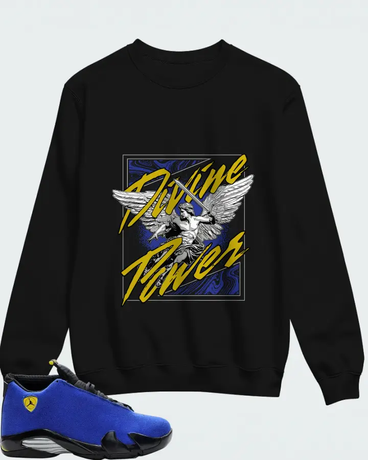 Air Jordan 14 Retro Blue Ferrari Matching Sweatshirt