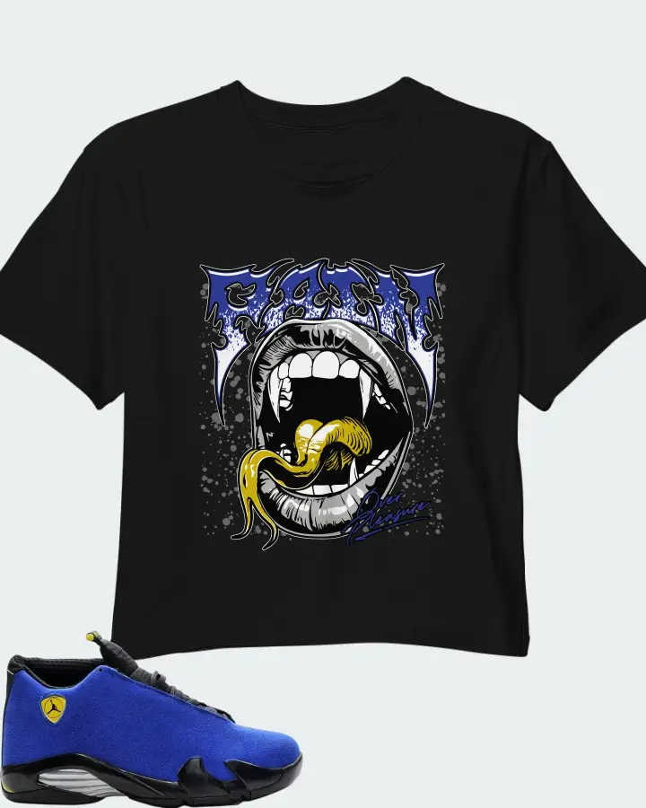 Air Jordan 14 Retro Blue Ferrari Matching Crop Top