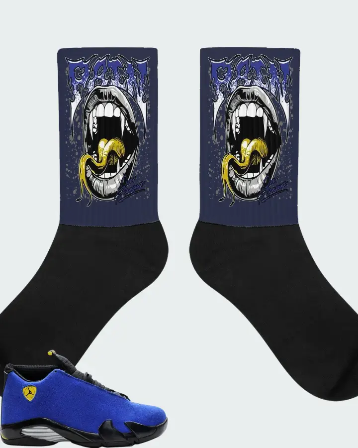Air Jordan 14 Retro Blue Ferrari Matching Socks