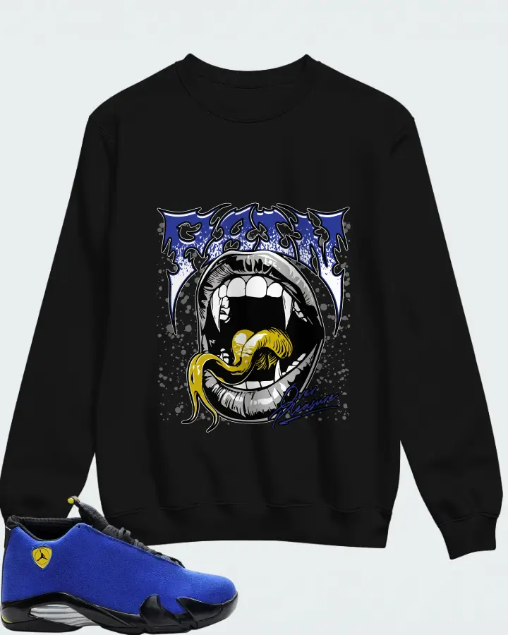 Air Jordan 14 Retro Blue Ferrari Matching Sweatshirt