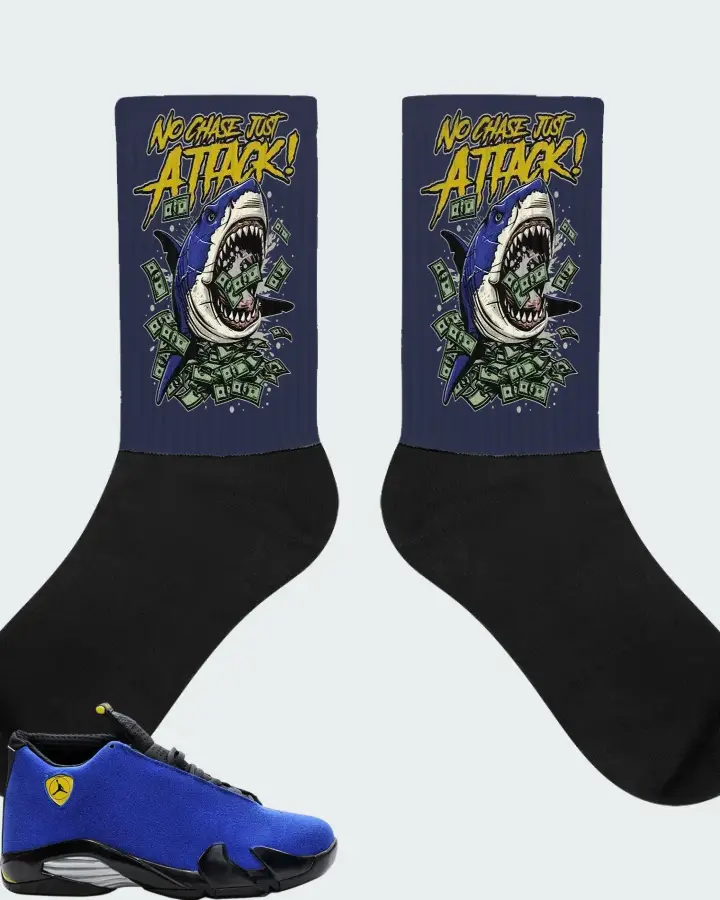 Air Jordan 14 Retro Blue Ferrari Matching Socks
