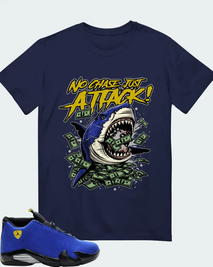 Air Jordan 14 Retro Blue Ferrari Matching T-Shirt