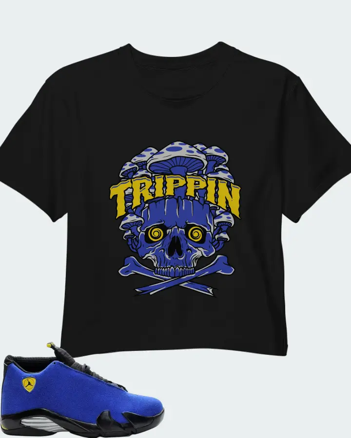 Air Jordan 14 Retro Blue Ferrari Matching Crop Top