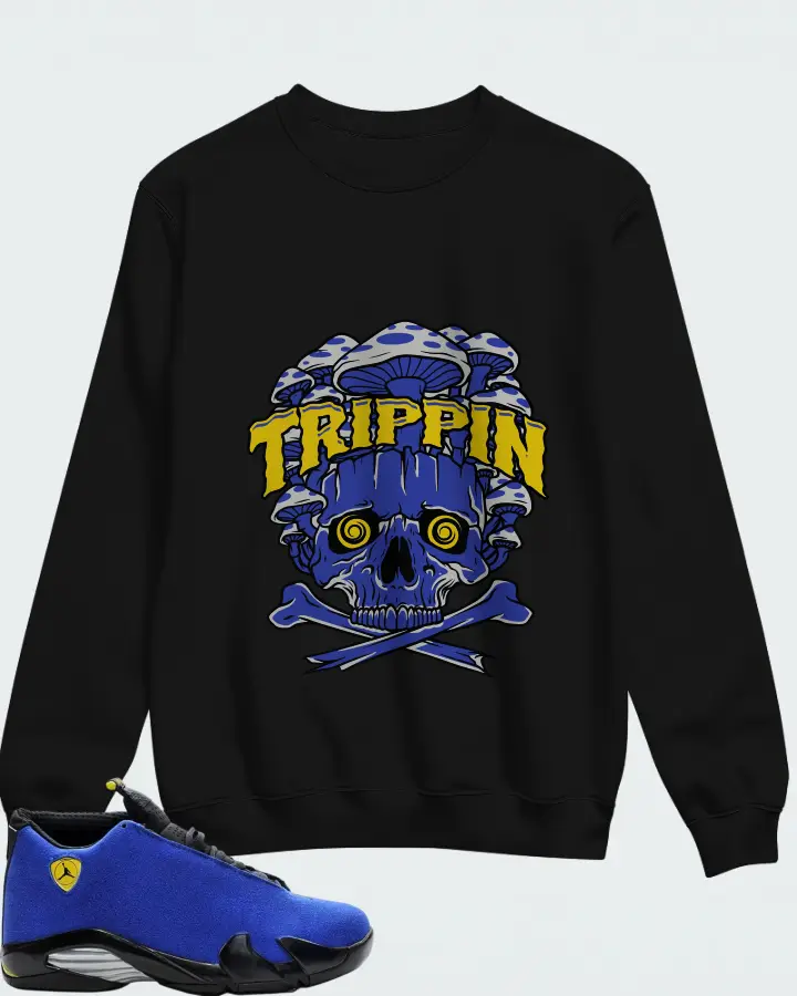 Air Jordan 14 Retro Blue Ferrari Matching Sweatshirt