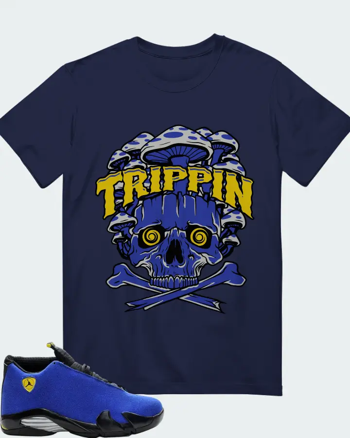 Air Jordan 14 Retro Blue Ferrari Matching T-Shirt