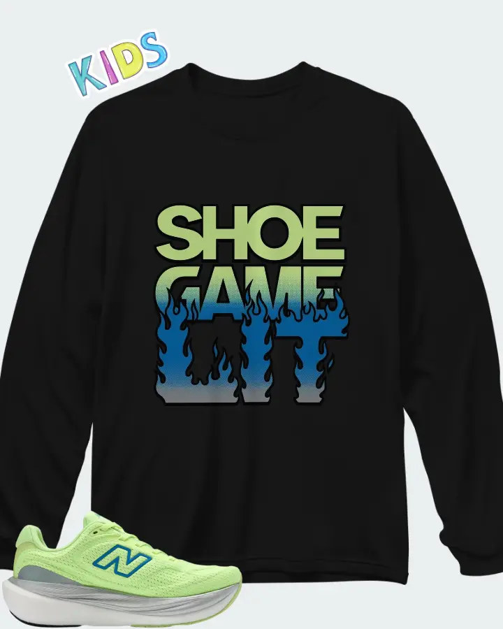 New Balance Fresh Foam X 1080v15 Afterglow Blue Bird Matching Kid's Long Sleeve T-Shirt