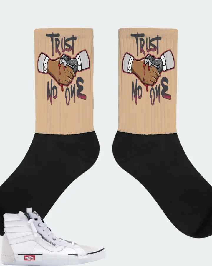 Vans Sk8-Hi Sneaker Matching Cream Socks - Trust No One