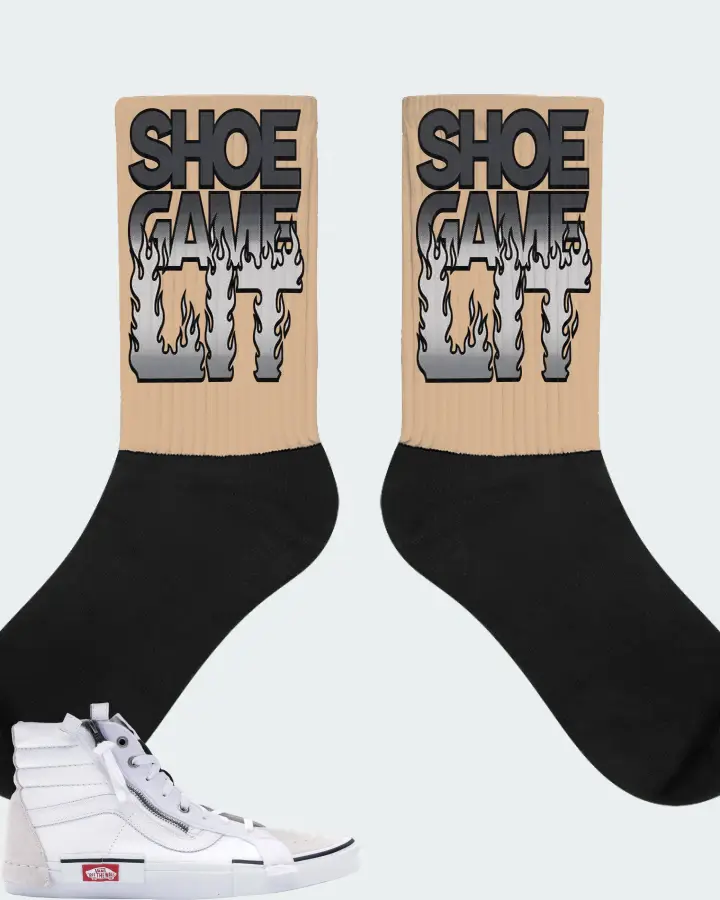 Vans Sk8-Hi Sneaker Matching Cream Socks - Shoe Game Lit Refreshed