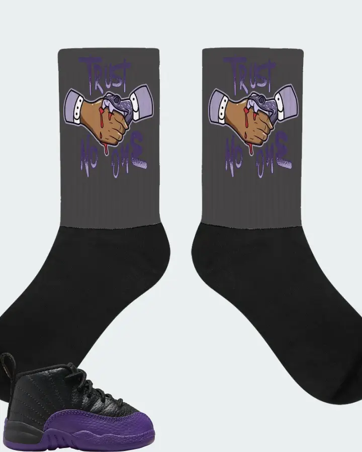 Jordan 12 Retro Sneaker Matching Dark Grey Socks - Trust No One