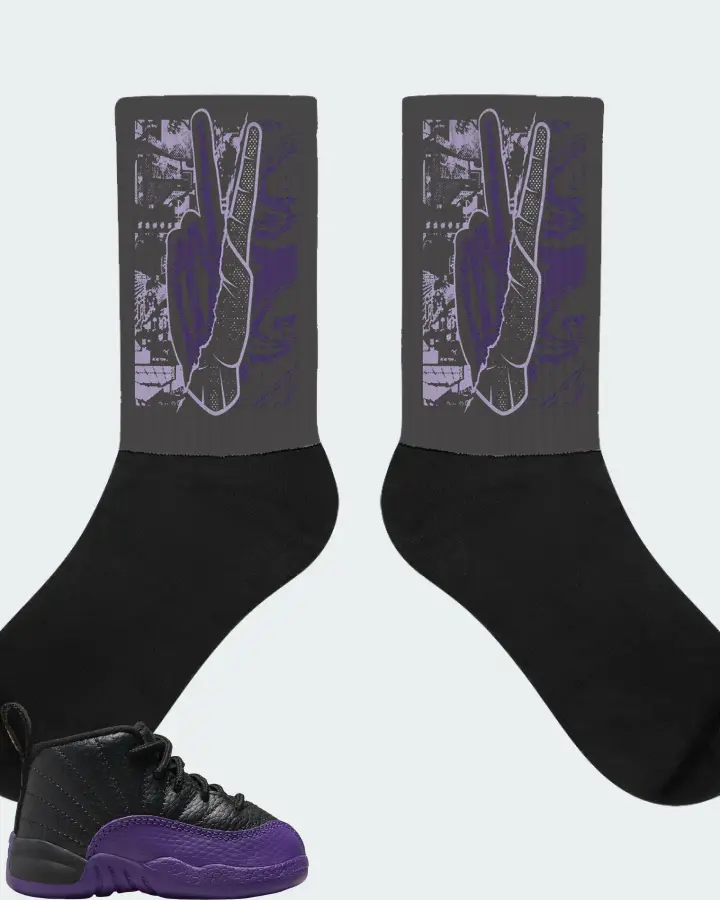 Jordan 12 Retro Sneaker Matching Dark Grey Socks - Peace of mind
