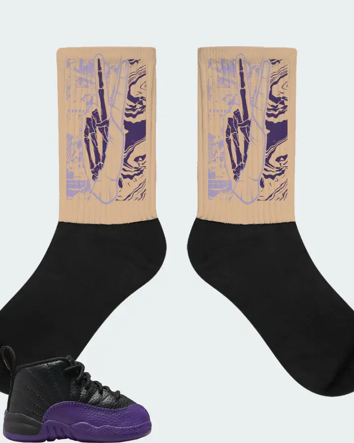 Jordan 12 Retro Sneaker Matching Cream Socks - Peace of mind